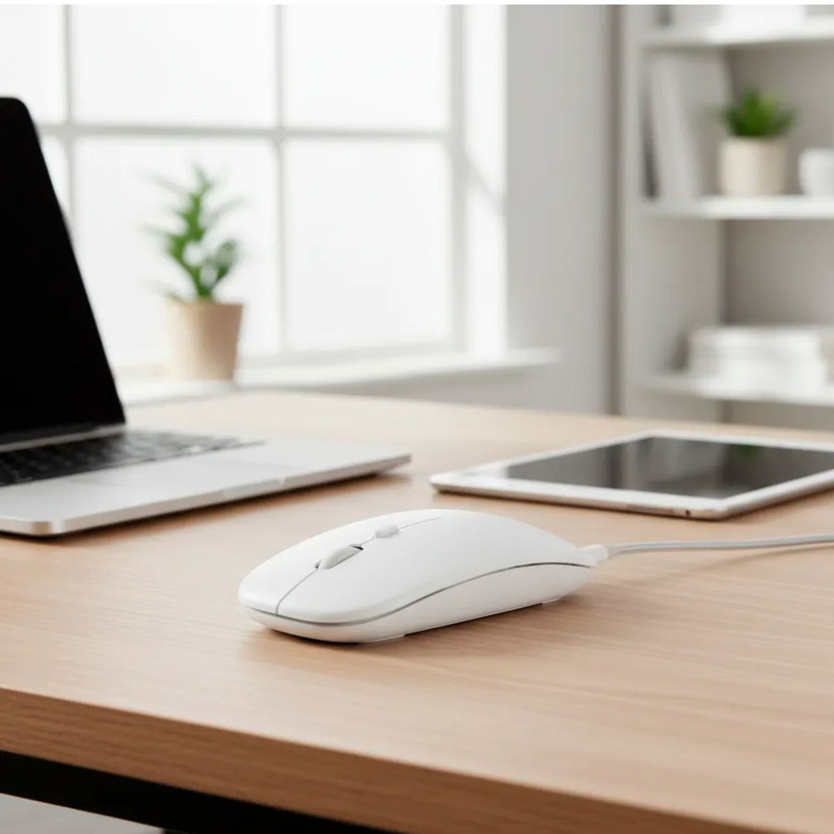 GENERICO - Mouse Inalámbrico Bluetooth Recargable Blanco