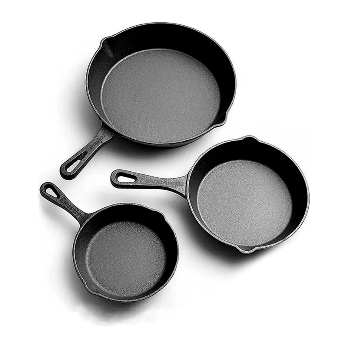 ESHOPANGIE - Set De 3 Sartenes De Hierro Fundido 16 20 Y 25cm Cocina