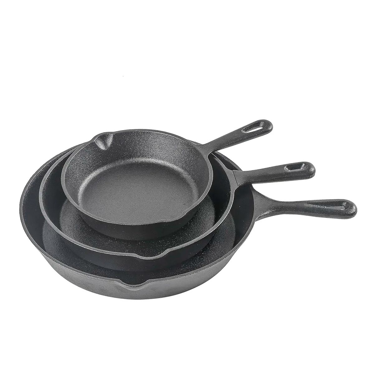 ESHOPANGIE - Set De 3 Sartenes De Hierro Fundido 16 20 Y 25cm Cocina