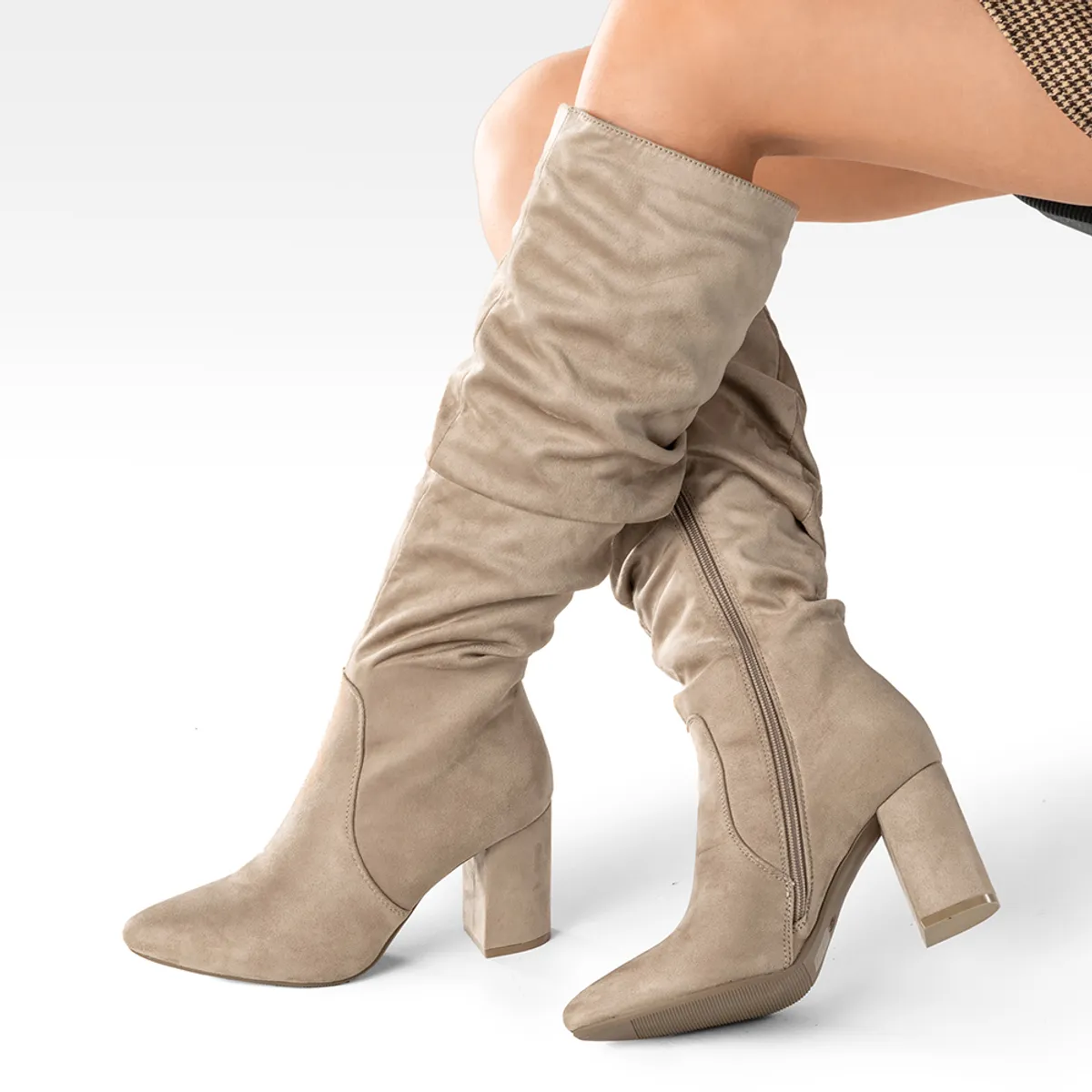 WEIDE - Botas Largas Mujer Casual Gamuza Tacon Grueso Weide HX512