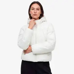 FILA - Chaqueta Puffer Letter Mujer Blanco