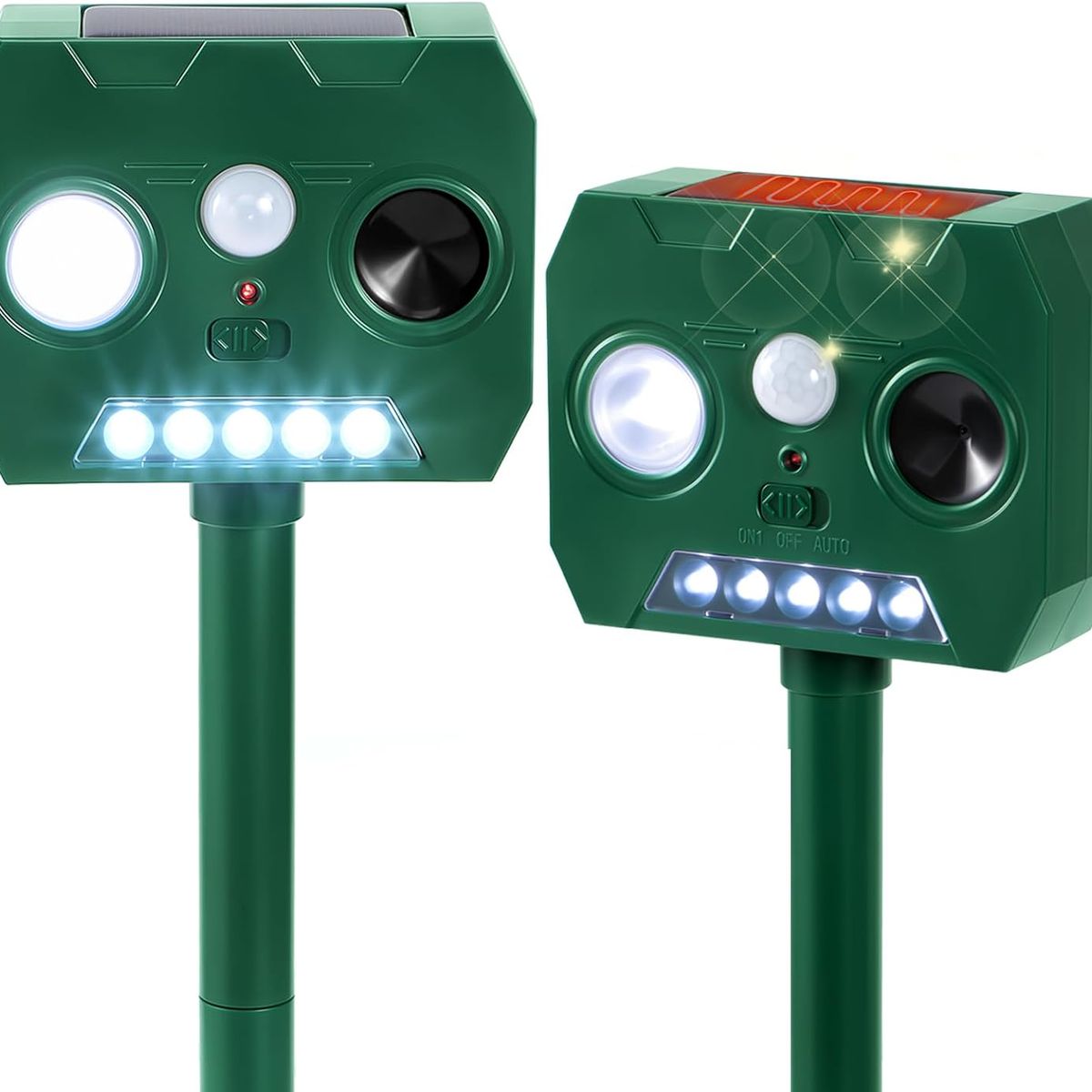 MOVI - Ahuyentador Solar Ultrasónico para Animales con Sensor de Movimiento y Luz LED  Exterior Impermeable