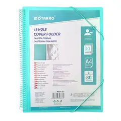 MOTARRO - Carpeta Archivadora Anillada A4 Con 30 Fundas Transparentes