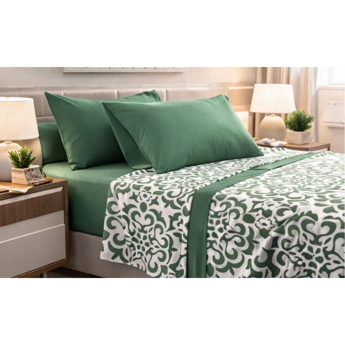 DORAL - Sabana 1.5 plaza 210 hilos COMPOSE 100% poliester Verde