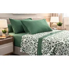 DORAL - Sabana 1.5 plaza 210 hilos COMPOSE 100% poliester Verde