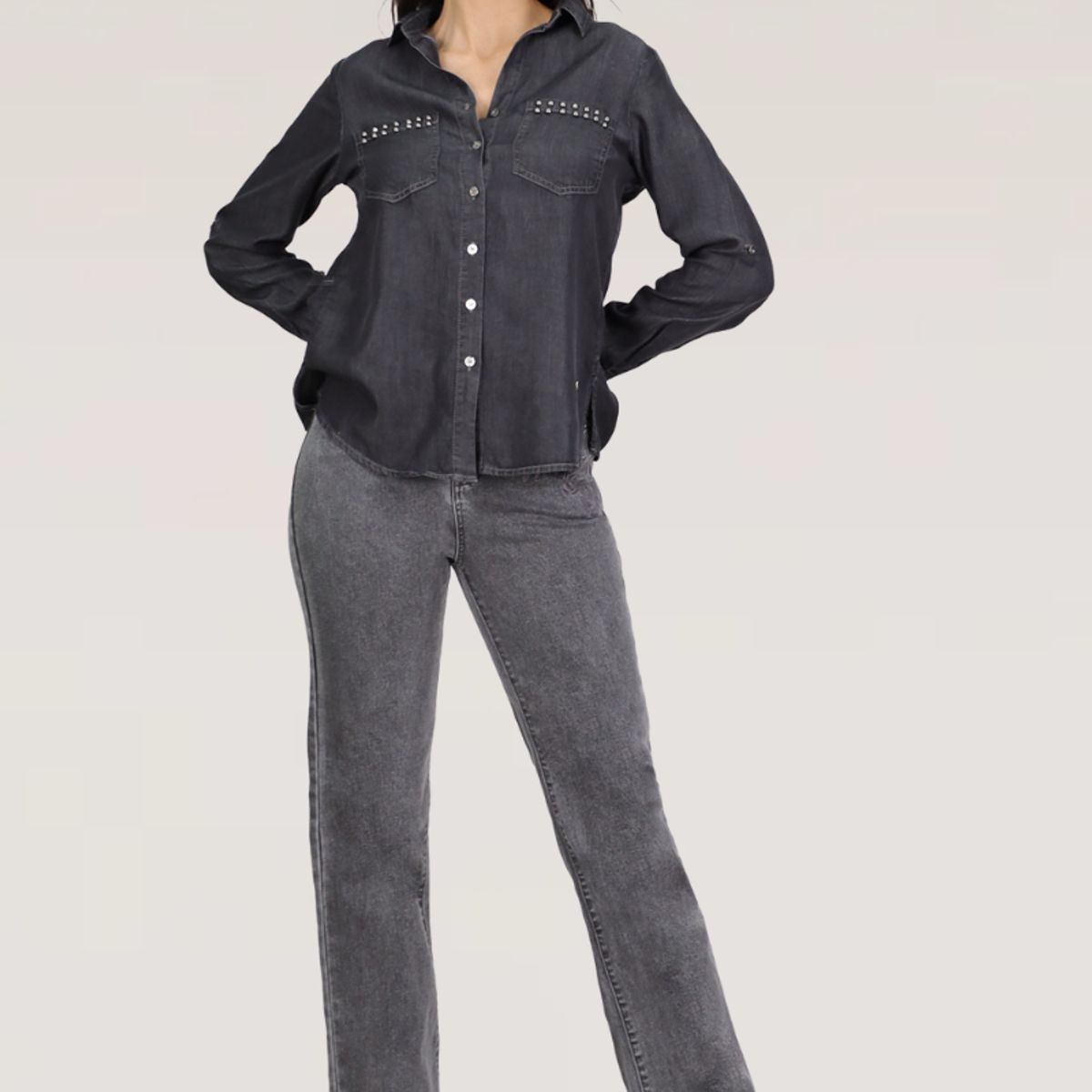 TENTATION - JEANS RECTO BORDADO T.ALTO