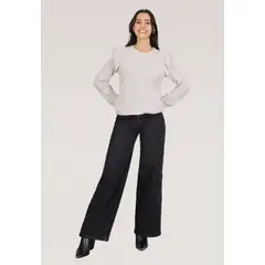 TENTATION - WIDE LEG BORDADO LATERAL T.ALTO