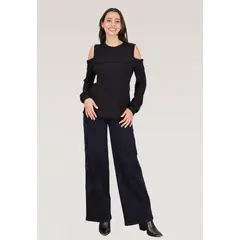 TENTATION - WIDE LEG BORDADO LATERAL T.ALTO