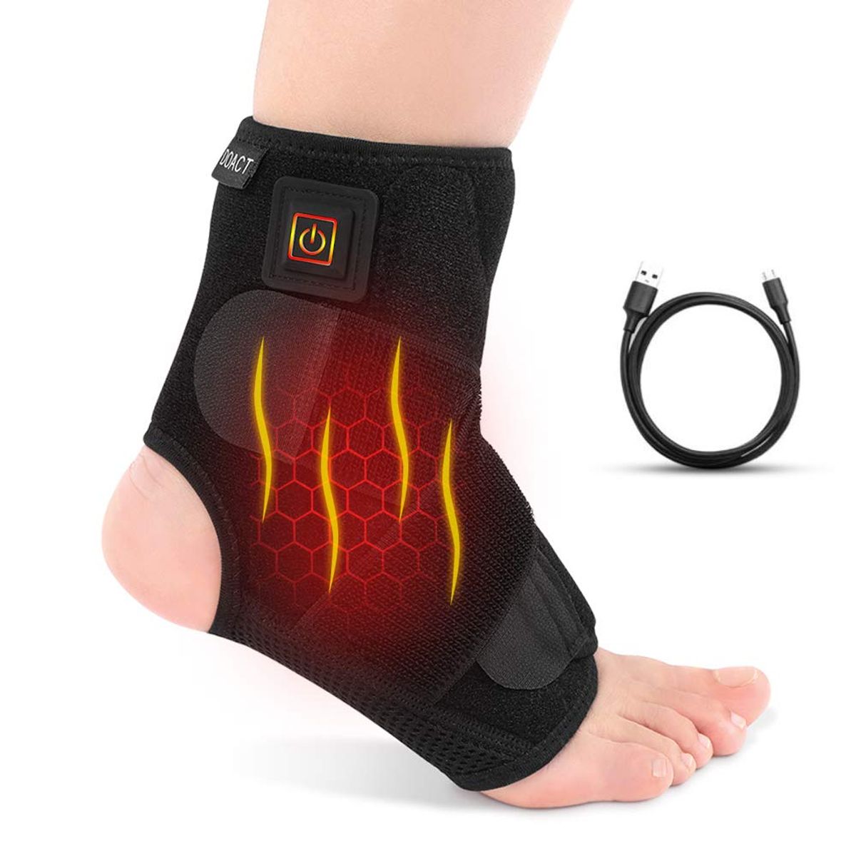 MOVI - Tobillera Eléctrica con 3 Niveles de Calor para Tobillo y Pie – Terapia Térmica USB Ajustable