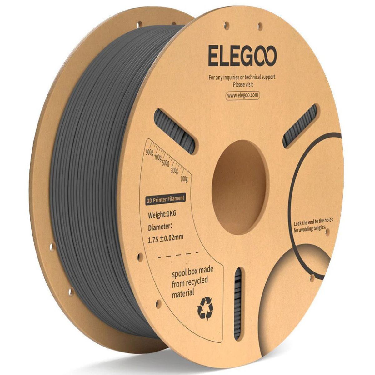 ELEGOO - Filamento PLA Gris Espacial 1kg Elegoo - Filamentos