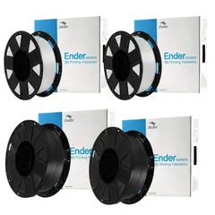 ENDER - Pack Filamentos PLA 2 Negros y 2 Blancos 1kg Pack Listo - Filamentos