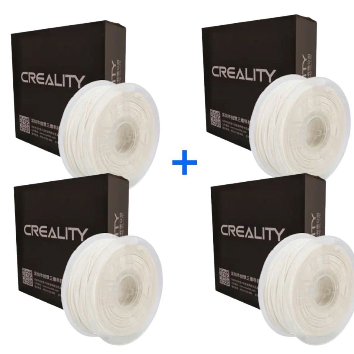 CREALITY - Pack 4 x Filamento PLA Blanco 1kg Creality - Filamentos
