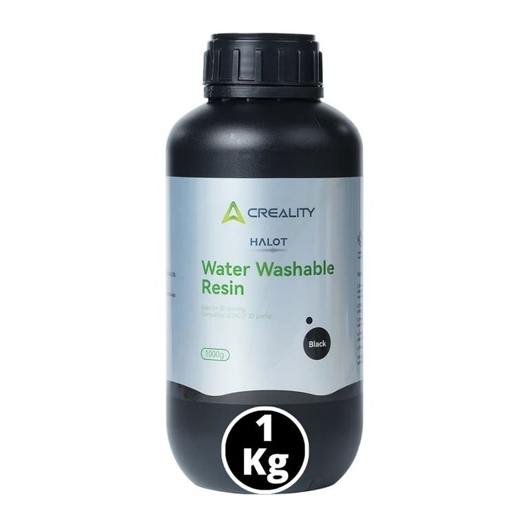 Resina Lavable al Agua Negra para Impresoras 3D 1000g Creality Halot - Resinas