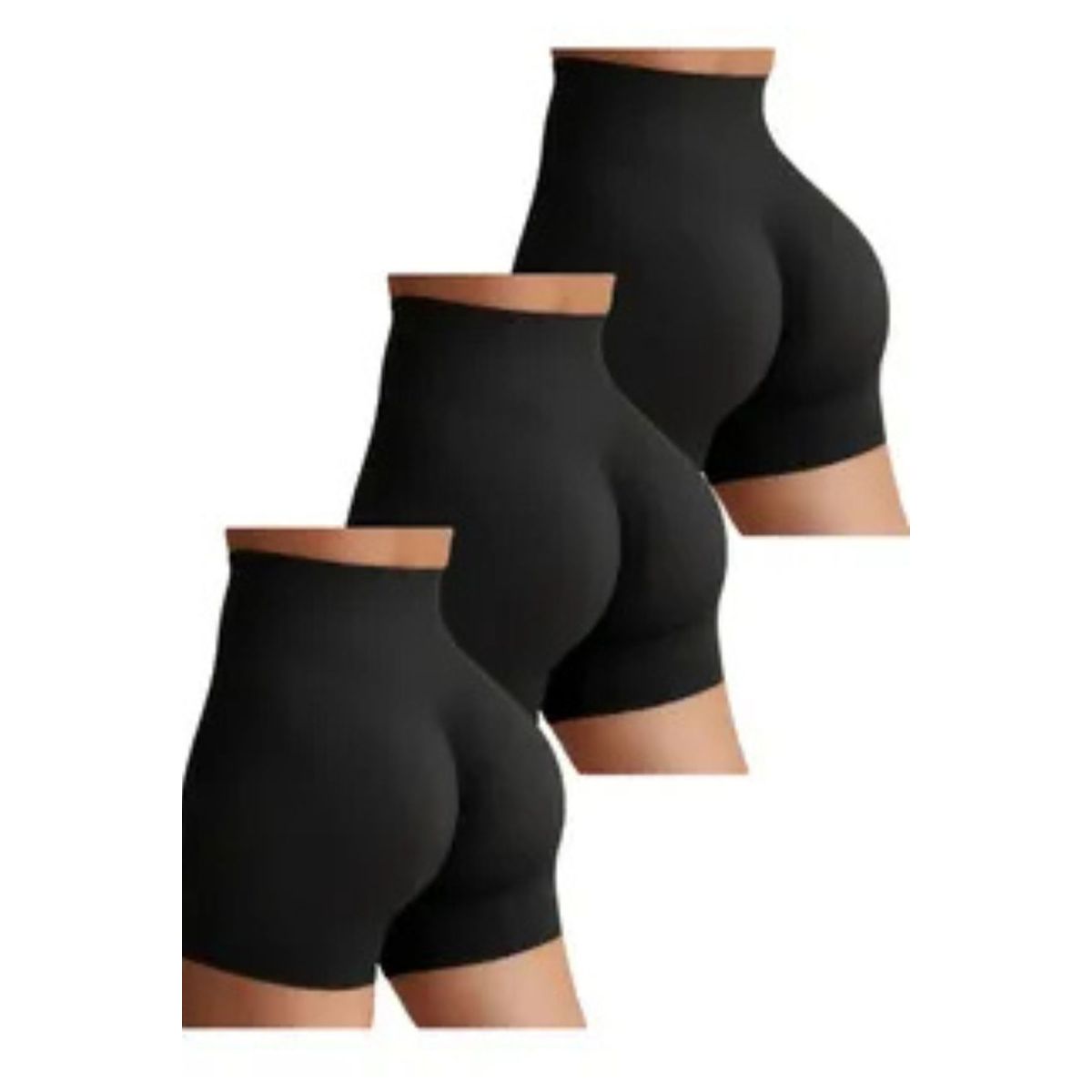 LOOK SHOP - Pack 3 Short Algodón Corto. Tipo Calza, Mujer. Gym. Colegio 485