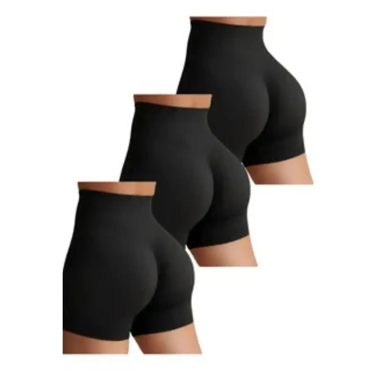 LOOK SHOP - Pack 3 Short Algodón Corto. Tipo Calza, Mujer. Gym. Colegio 485