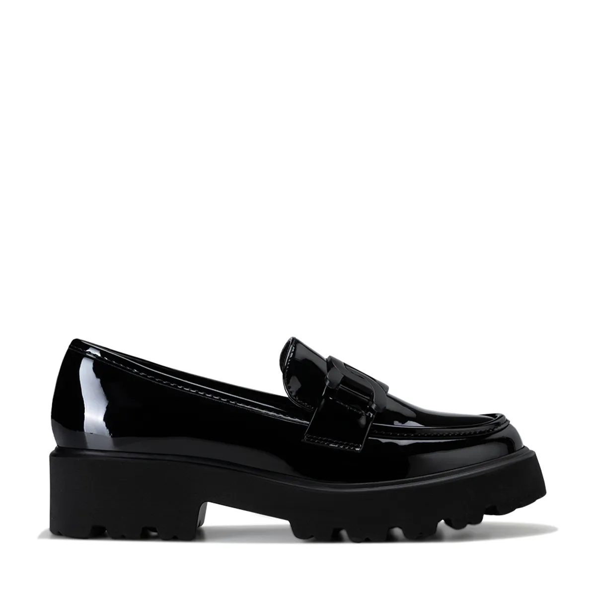 WEIDE - Mocasín Charol Plataforma Negro Casual Mujer Weide QIU288