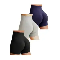 LOOK SHOP - Pack 3 Short Algodón Corto. Tipo Calza, Mujer. Gym. Colegio 485