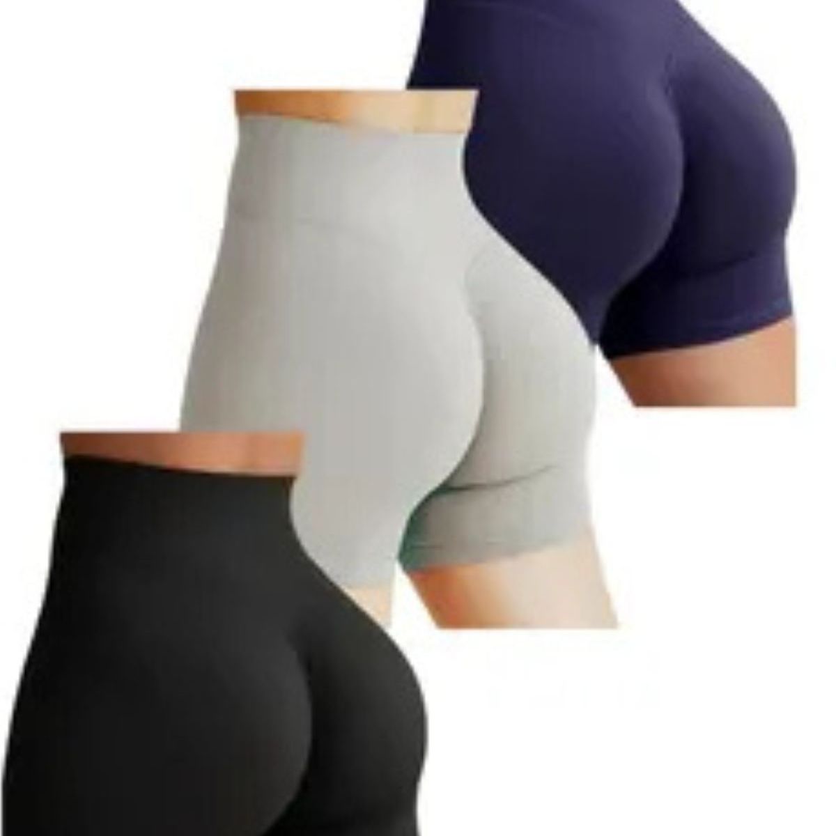 LOOK SHOP - Pack 3 Short Algodón Corto. Tipo Calza, Mujer. Gym. Colegio 485