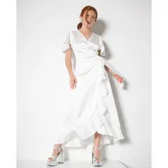 MI PLACARD - Vestido Largo Amelie Manga Blanco