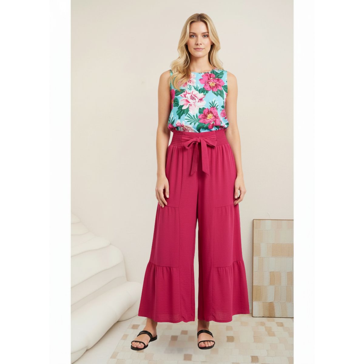 LIKE SHOP - Pantalón Palazzo Mujer Liviano Primavera Verano 2606