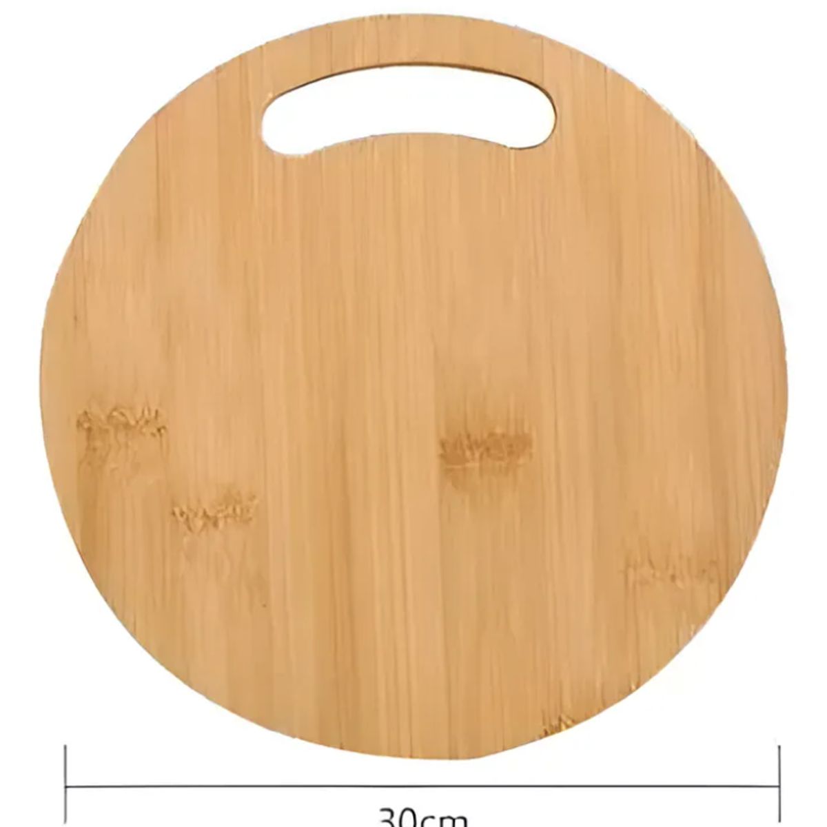 GENERICO - Tabla De Picar Redonda De Bambú 30 Cm Con Asa Para Cocina
