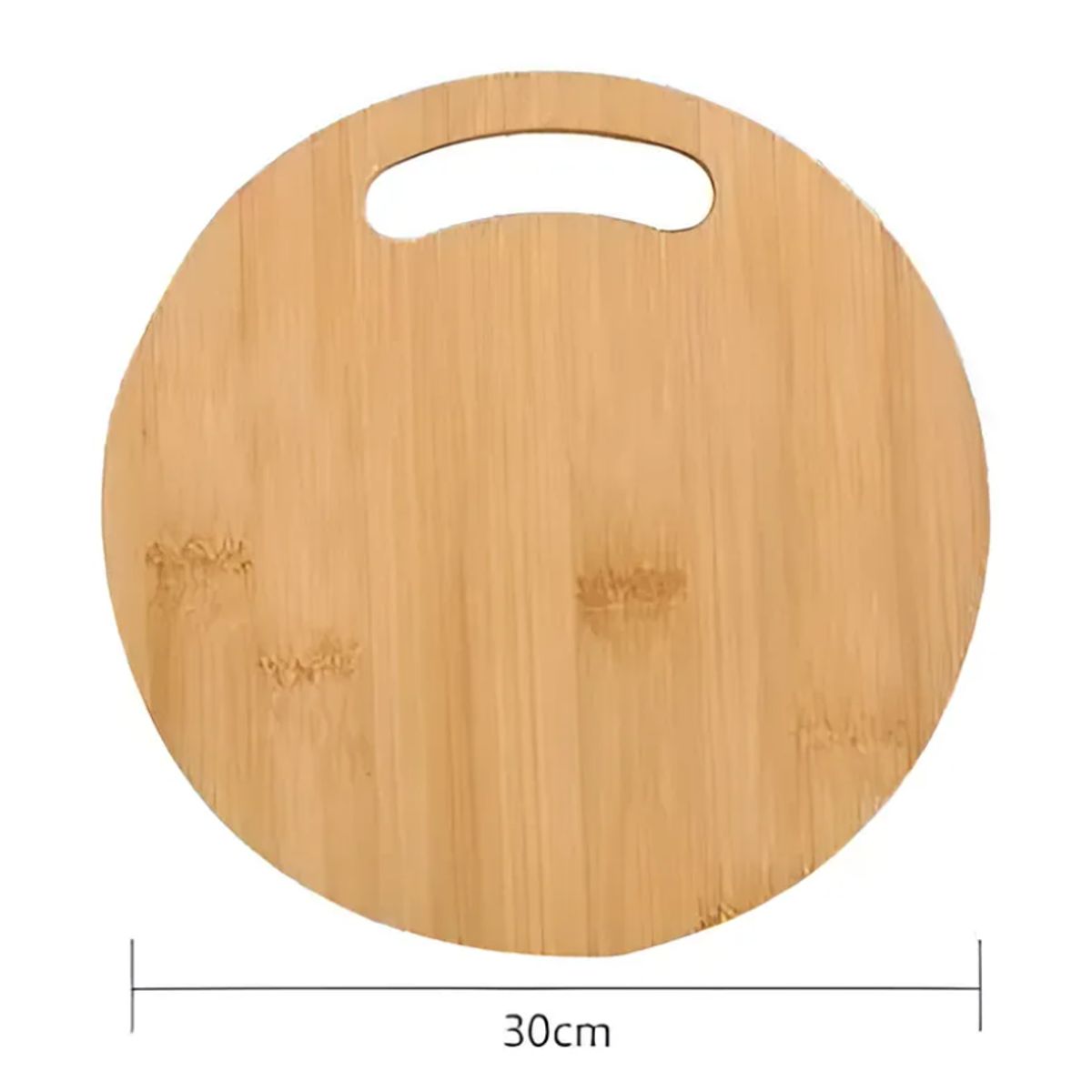 GENERICO - Tabla De Picar Redonda De Bambú 30 Cm Con Asa Para Cocina