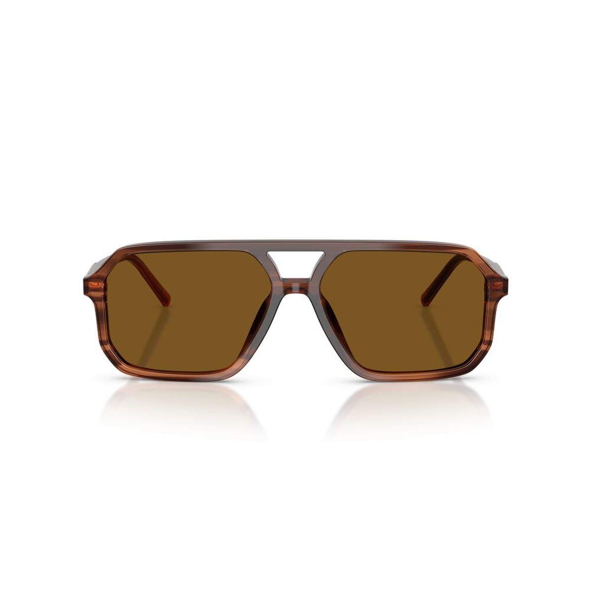 DOLCE&GABBANA - Anteojos De Sol Dolce DG4541 Transp Brown On Striped Brown Dark Brown Polar Unisex