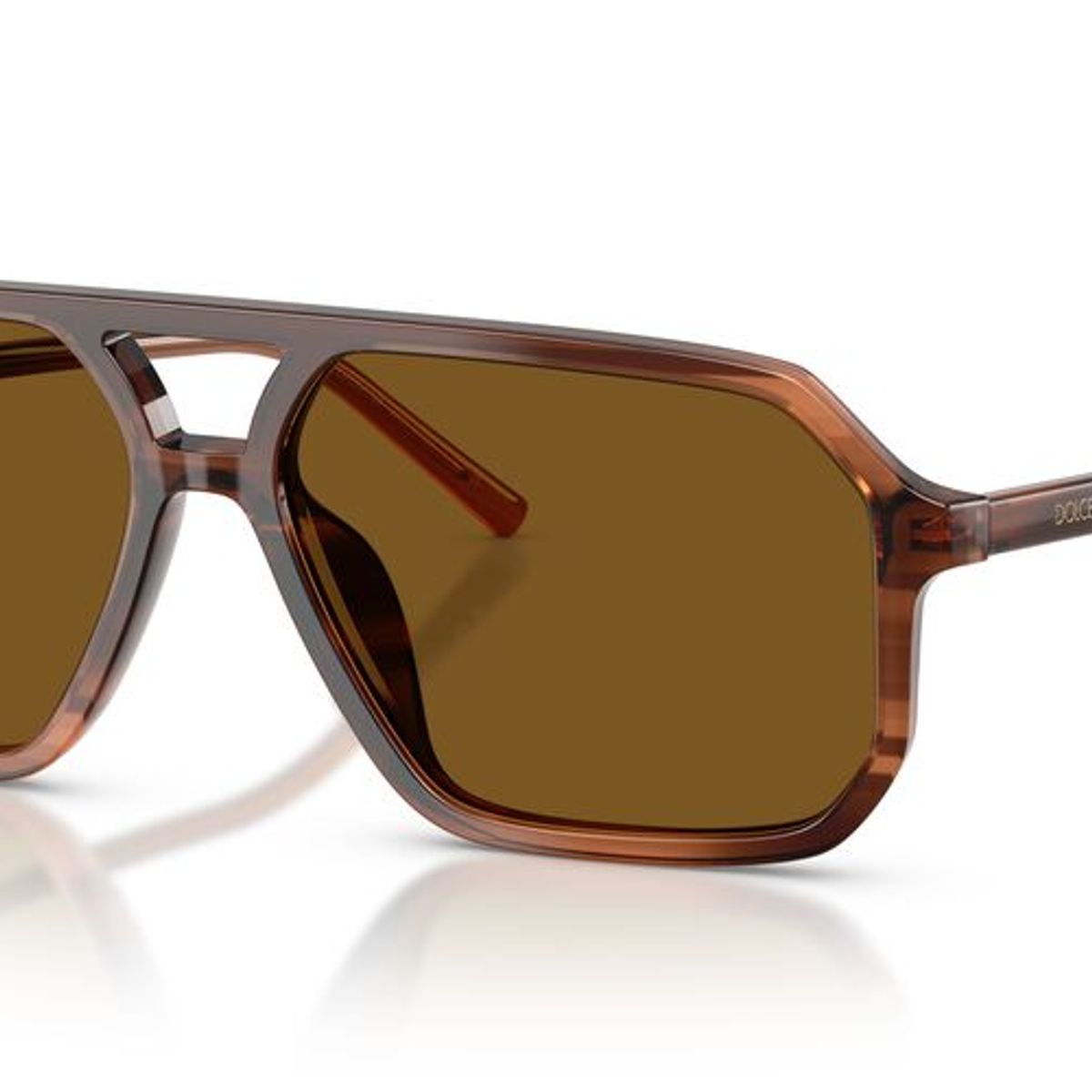 DOLCE&GABBANA - Anteojos De Sol Dolce DG4541 Transp Brown On Striped Brown Dark Brown Polar Unisex