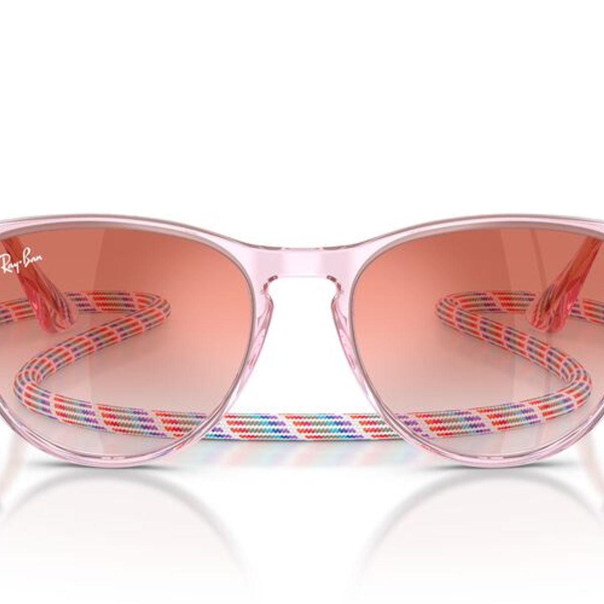 RAY BAN - Anteojos De Sol Ray-Ban RJ9060S Junior Erika Transparent Violet Clear Gradient Red Mirror Red Mujer