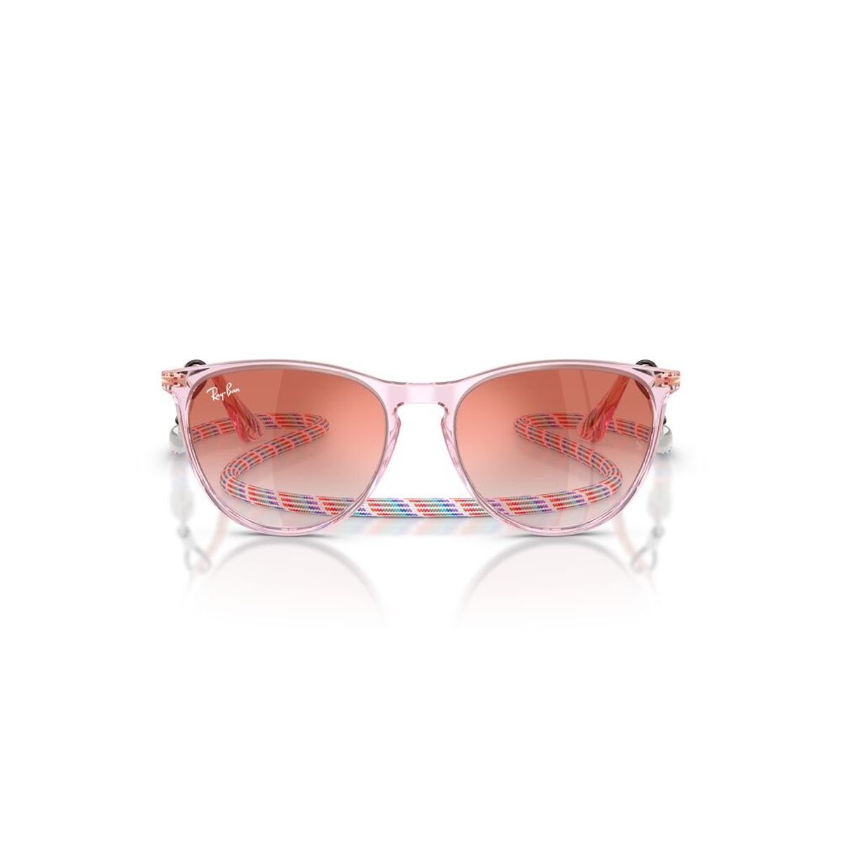 RAY BAN - Anteojos De Sol Ray-Ban RJ9060S Junior Erika Transparent Violet Clear Gradient Red Mirror Red Mujer