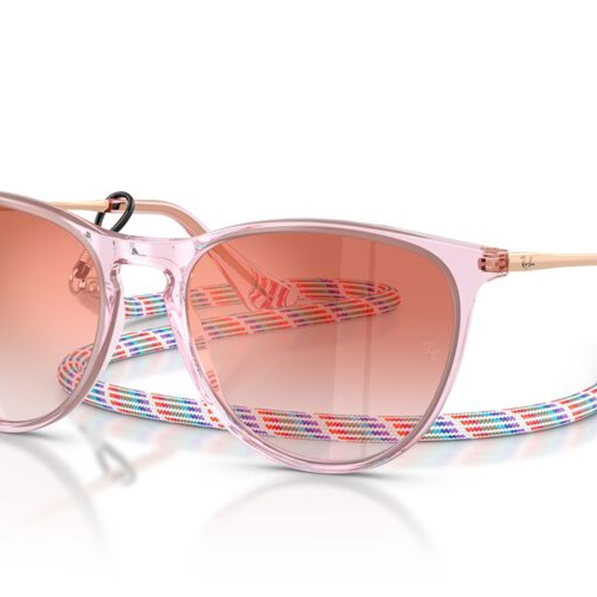RAY BAN - Anteojos De Sol Ray-Ban RJ9060S Junior Erika Transparent Violet Clear Gradient Red Mirror Red Mujer