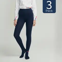 UTILISIMO - Pack 3 Ballerinas Escolares Niña Algodón Azul
