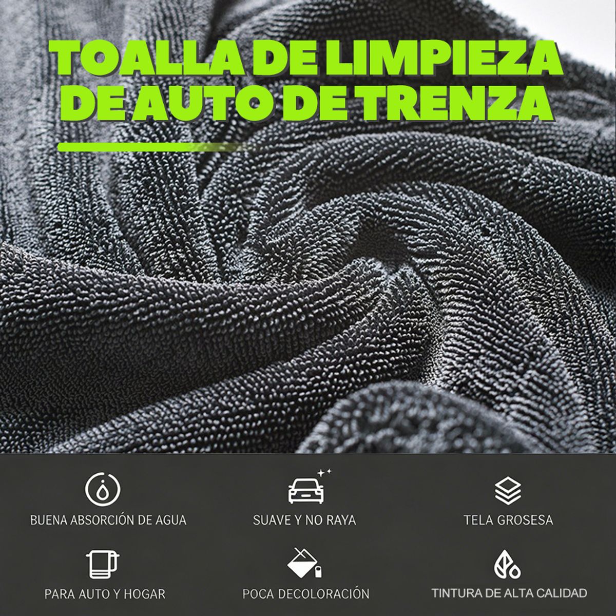 GENERICO - Toallas De Microfibra De Dos Caras Gris 1200gsm 60x90cm