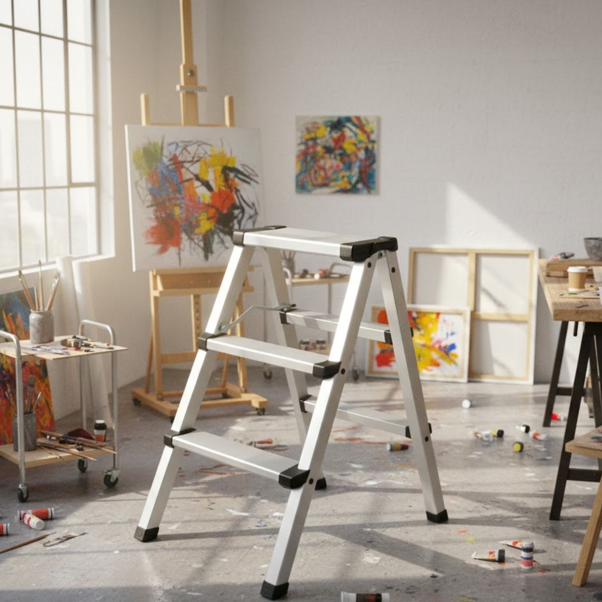 GENERICO - Escalera tijera 2 peldaños doble acceso Cerram