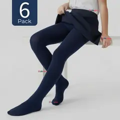 UTILISIMO - Pack 6 Ballerinas Escolares Niña Algodón Azul