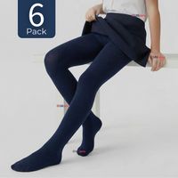 Pack 6 Ballerinas Escolares Niña Algodón Azul