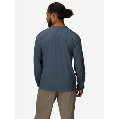 Imagen 2 del producto Polera Hombre Airexchange Upf 50 Crew Ls Azul