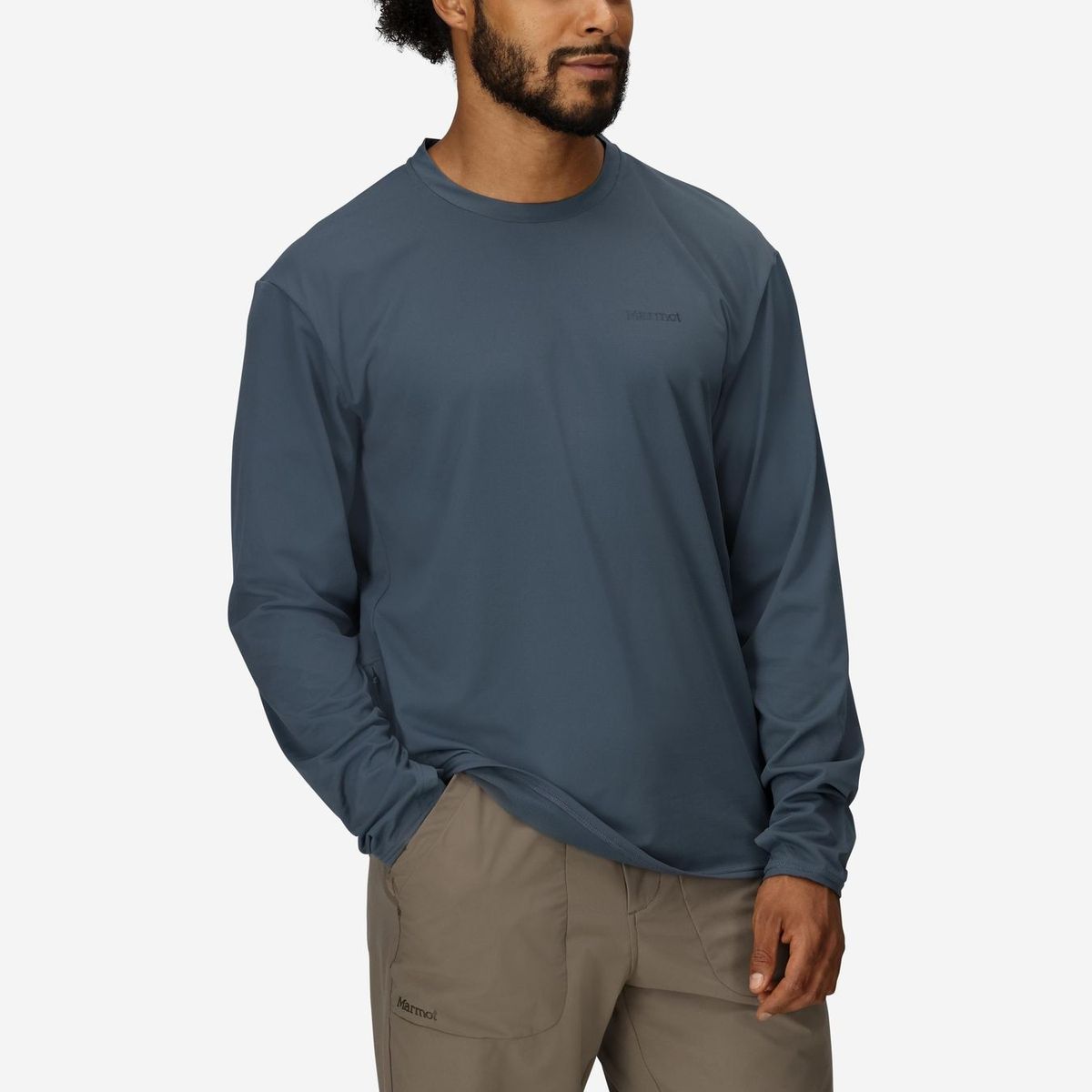 MARMOT - Polera Hombre Marmot Airexchange Upf 50 Crew Ls Azul