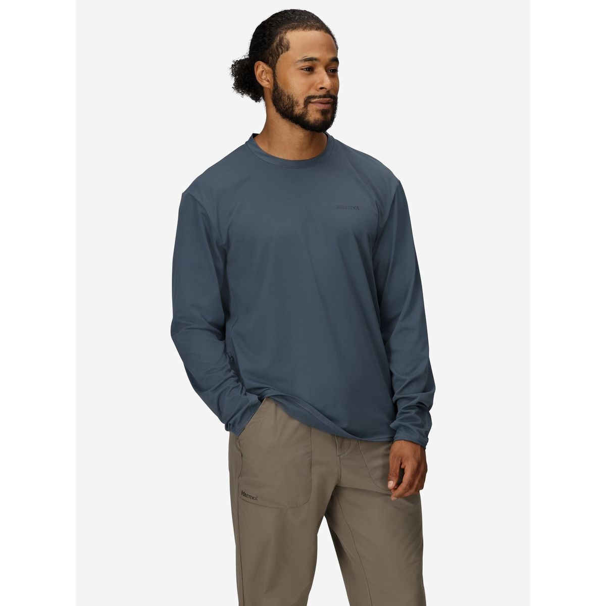 MARMOT - Polera Hombre Marmot Airexchange Upf 50 Crew Ls Azul