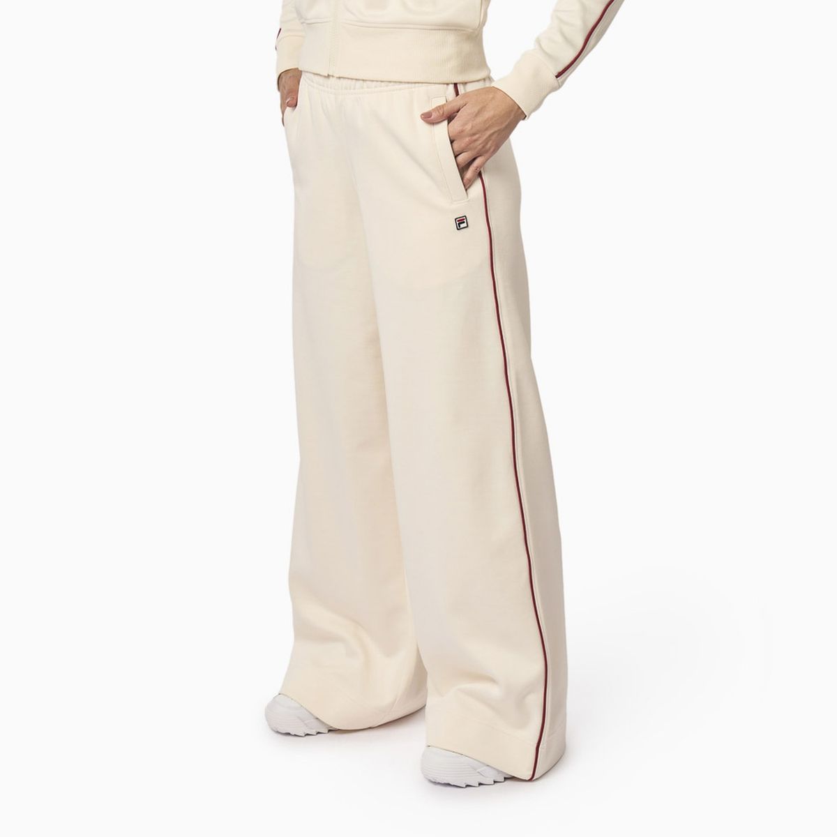 FILA - Pantalón Fila Wide Classic Grand Turismo Mujer Blanco