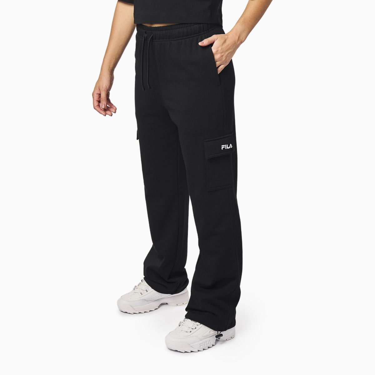 FILA - Pantalón Fila Wide Classic Grand Turismo Mujer Negro