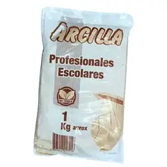 GENERICO - Arcilla 1 Kilo Aprox Uso Escolar Y Profesional Blanco