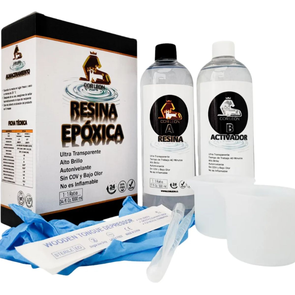 GENERICO - Resina Epoxica Ultra Transparente Cristal 11  1100gr Transparente
