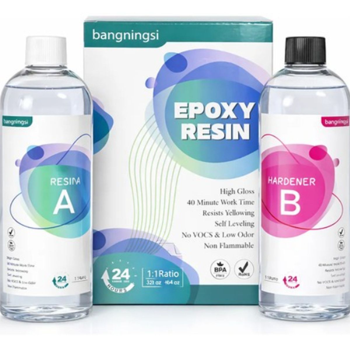 GENERICO - Resina Premium Ultra Transparente 1 Kg Manualidades Transparente