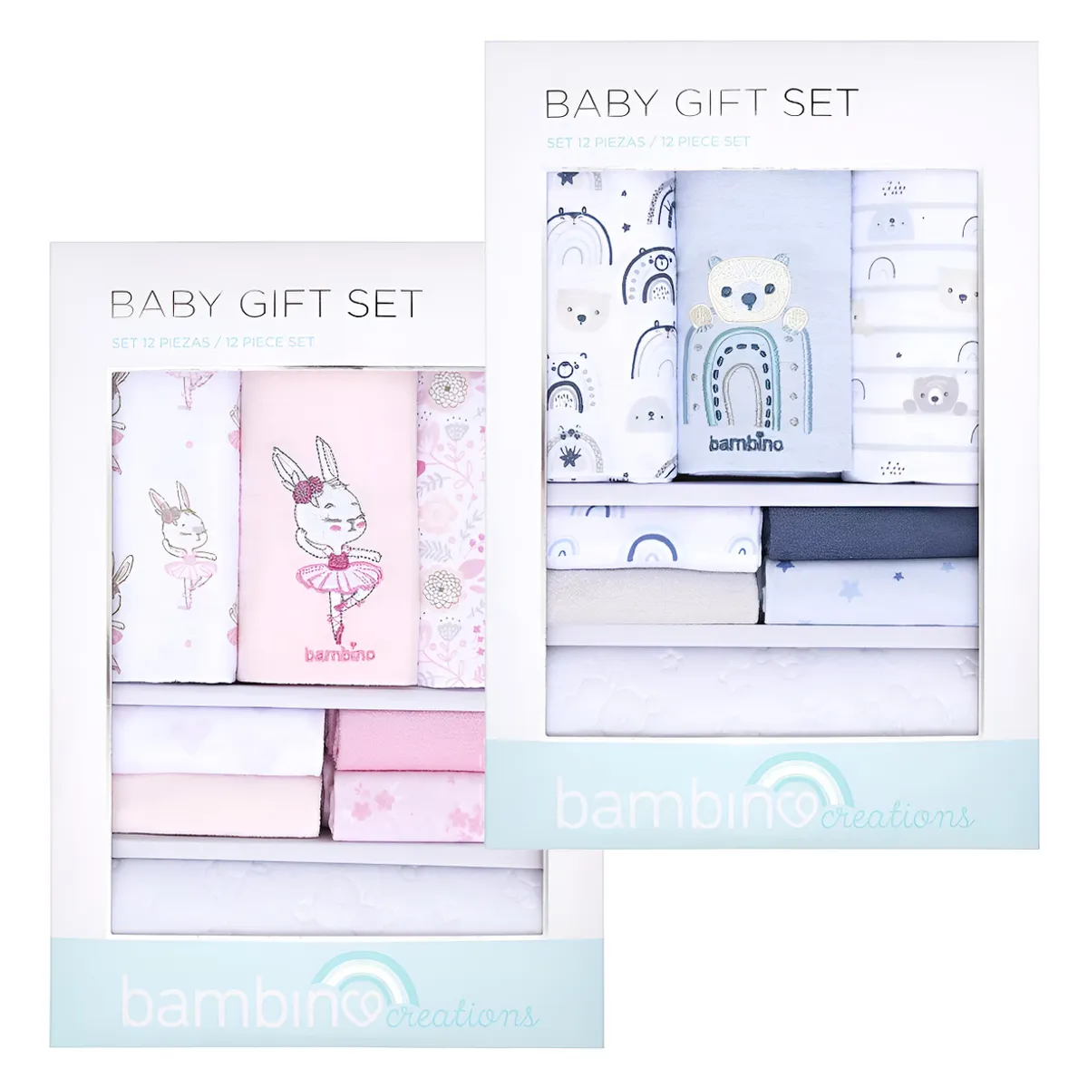 BAMBINO - Pack 12 Piezas Mantas Toallas Mudador Bebe Bambino maryshop