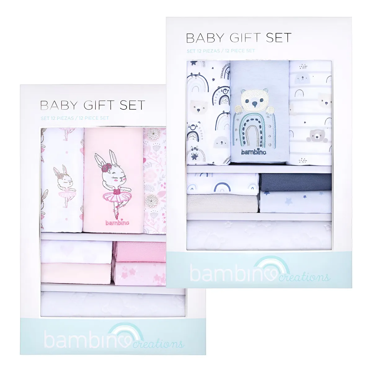 BAMBINO - Pack 12 Piezas Mantas Toallas Mudador Bebe Bambino maryshop