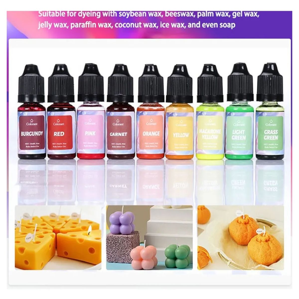 GENERICO - Colorante Para Vela Y Jabón Pigmento 18 Colores Fluorescent