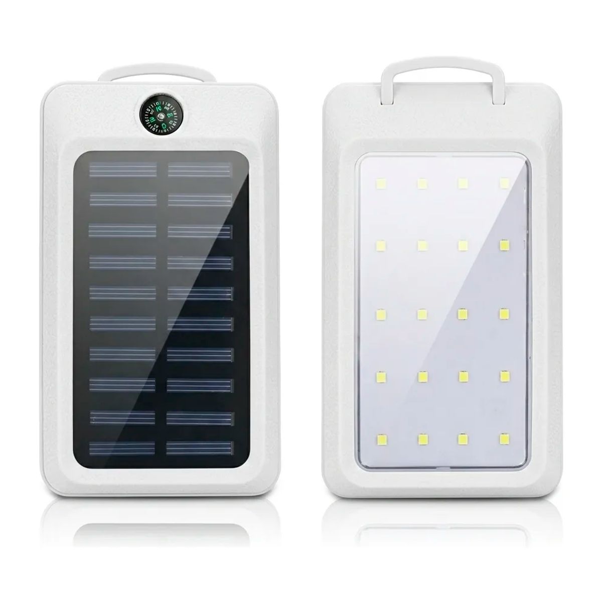 GENERICO - Batería Externa Carga Solar Power Bank 20000mah Lámpara Usb Blanco