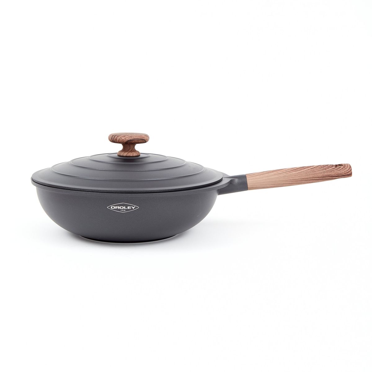 OROLEY - Wok con tapa, Oroley, color negro, modelo Eco Nature, 30cm