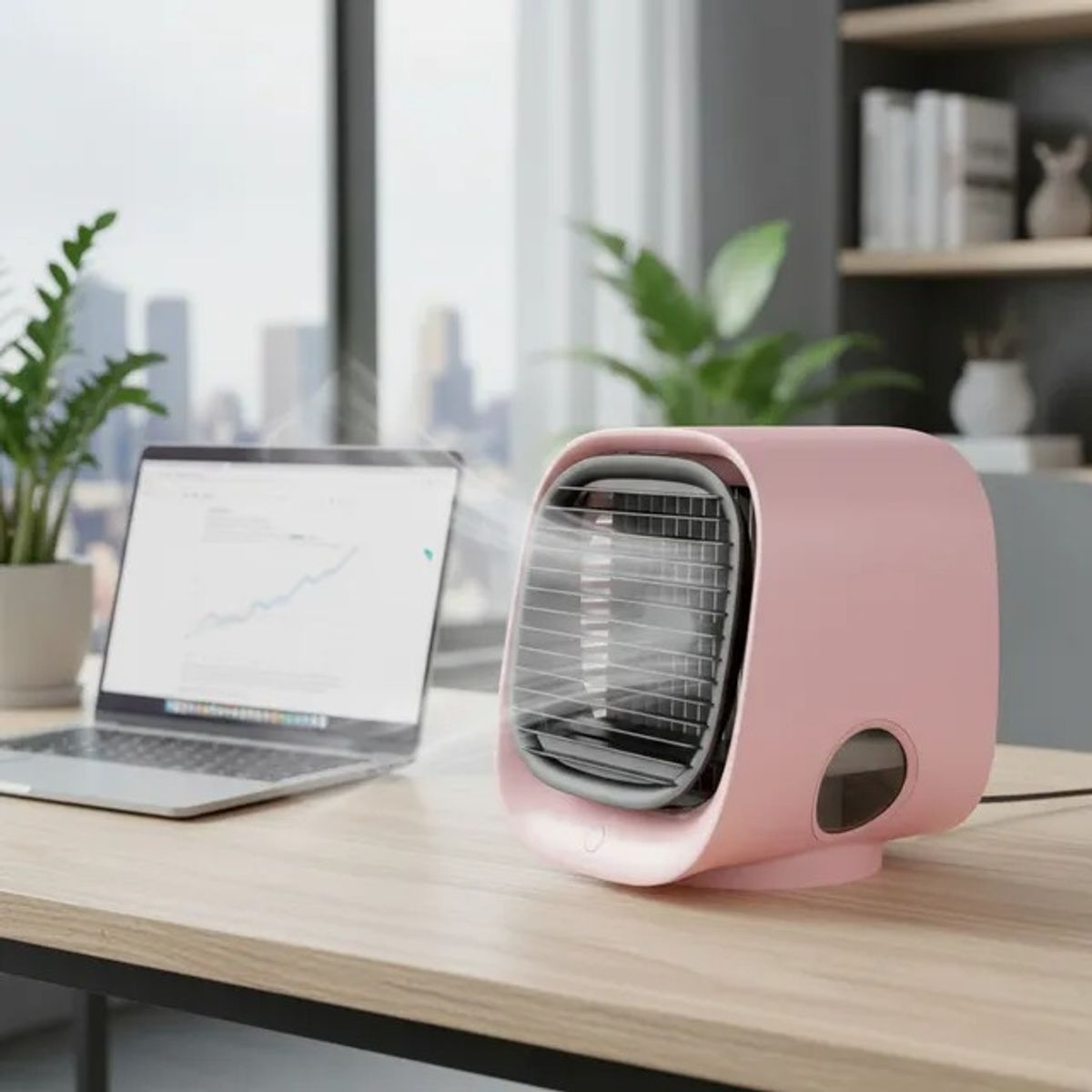 GENERICO - Mini Enfriador Portátil Para Escritorio Aircooler Ventilador Rosa